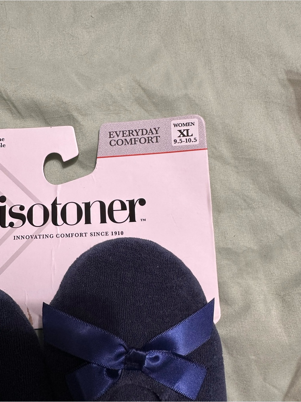 isotoner Navy Bow No-Show Liner Slippers - Picture 3 of 5